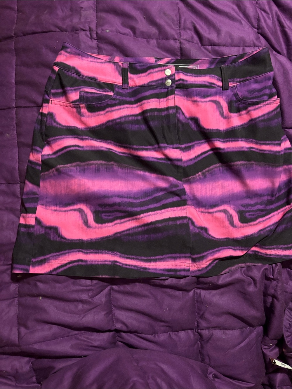 Slazenger Pink and Purple Wave-Print Mini Skirt
